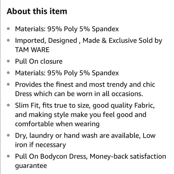 TAM WARE Women’s  Floral Print 3/4 Sleeve Dress - Picture 6 of 6